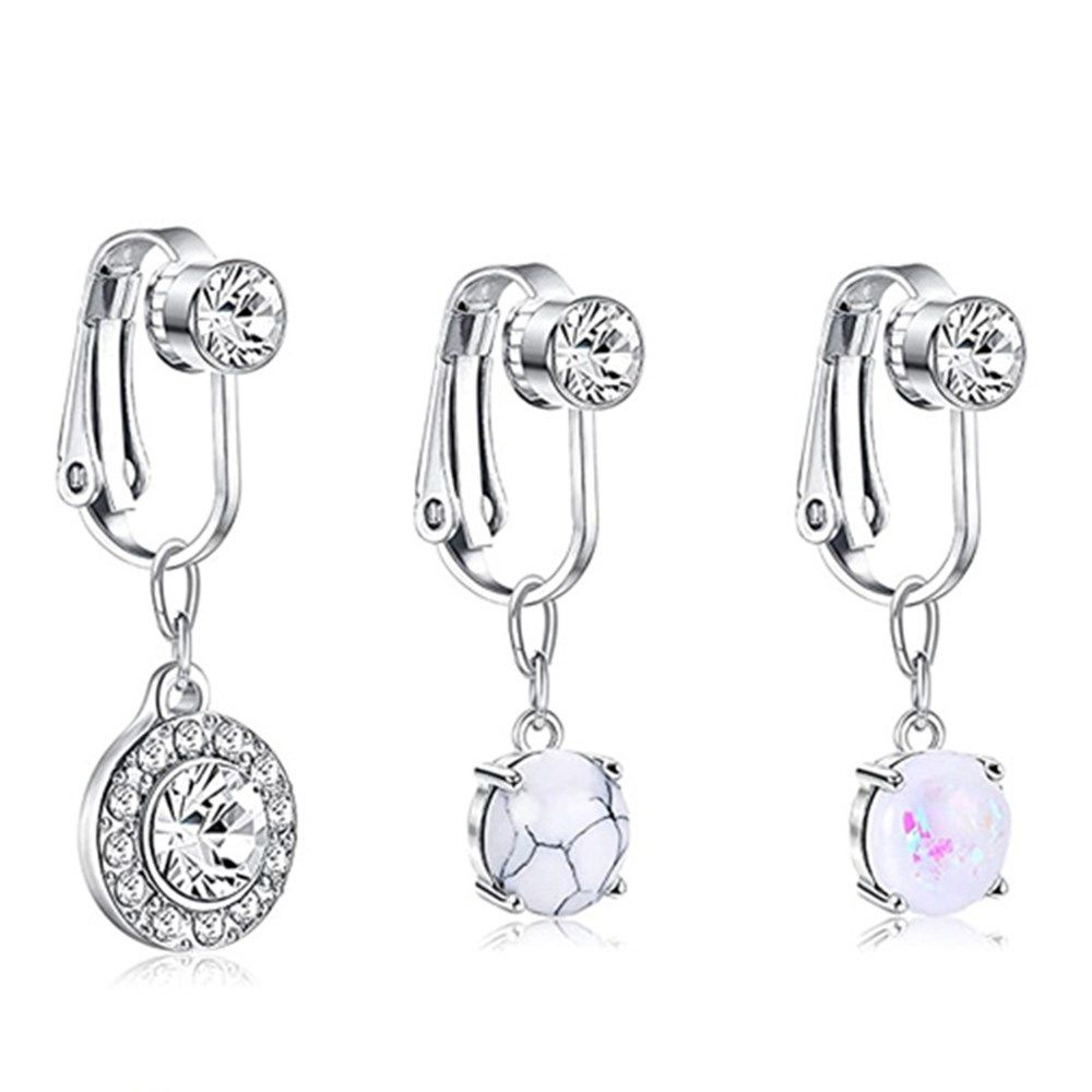 Body Jewelry Belly Button Rings - Moda Kadınlar İçin Klipsli Küpeler Kıkırdak