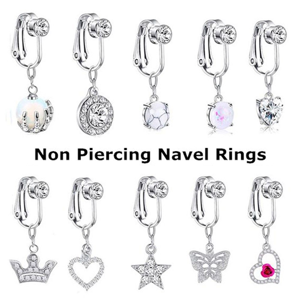 Body Jewelry Belly Button Rings - Aksesuarları klipsli küpe kıkırdak klip göbek