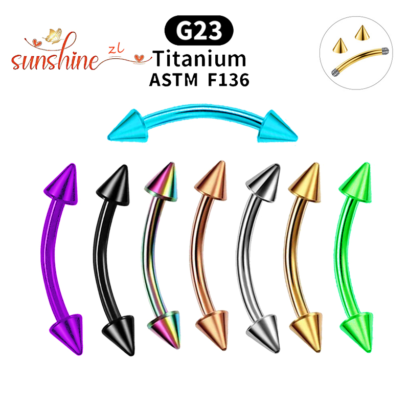 Eyebrow Curved Barbell - 1 adet G23 titanyum başak kavisli