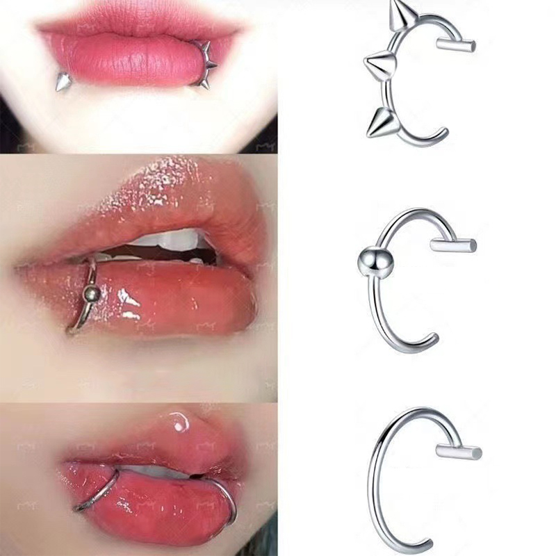 Body Jewelry Labret - 1 Adet Paslanmaz Çelik Sahte Burun