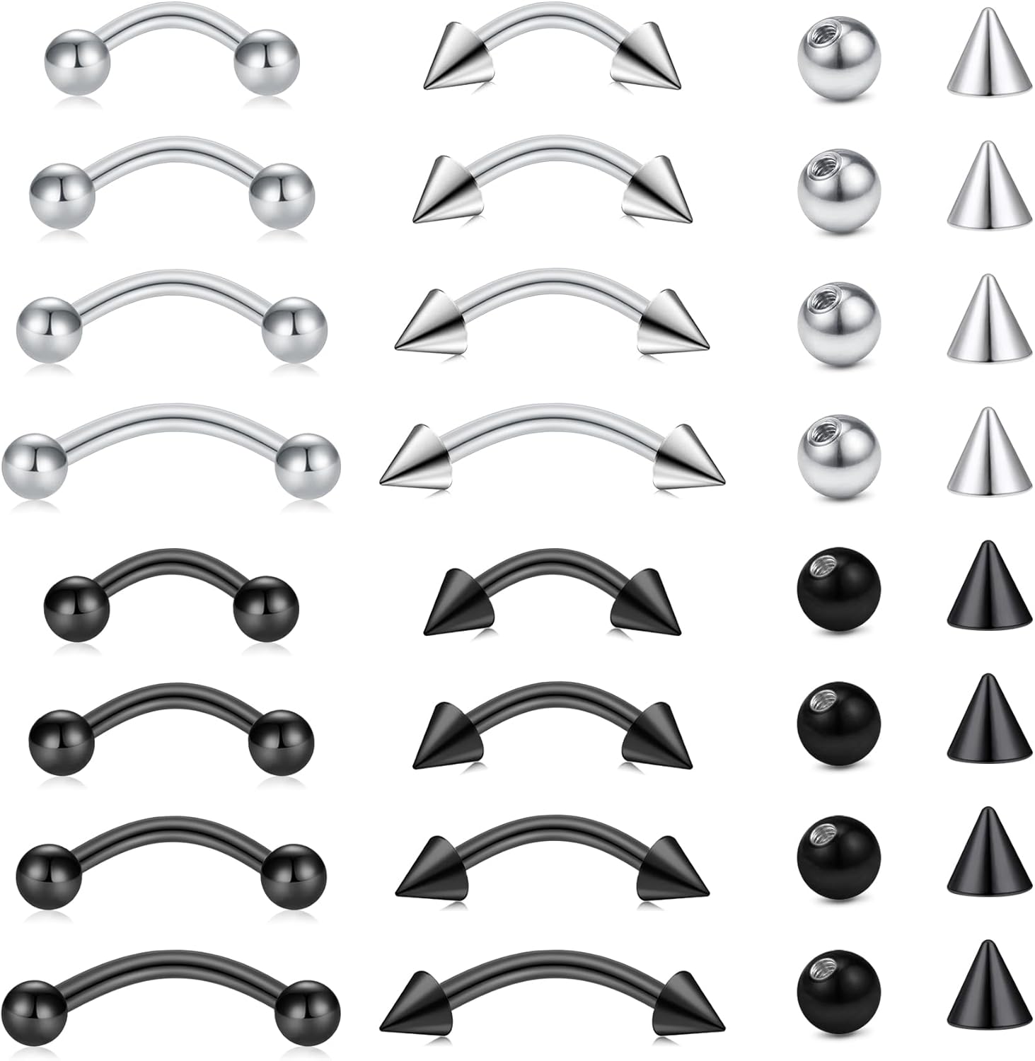 32 adet/set Cerrahi Çelik Kavi - Eyebrow Curved Barbell incelemesi ve fiyatı