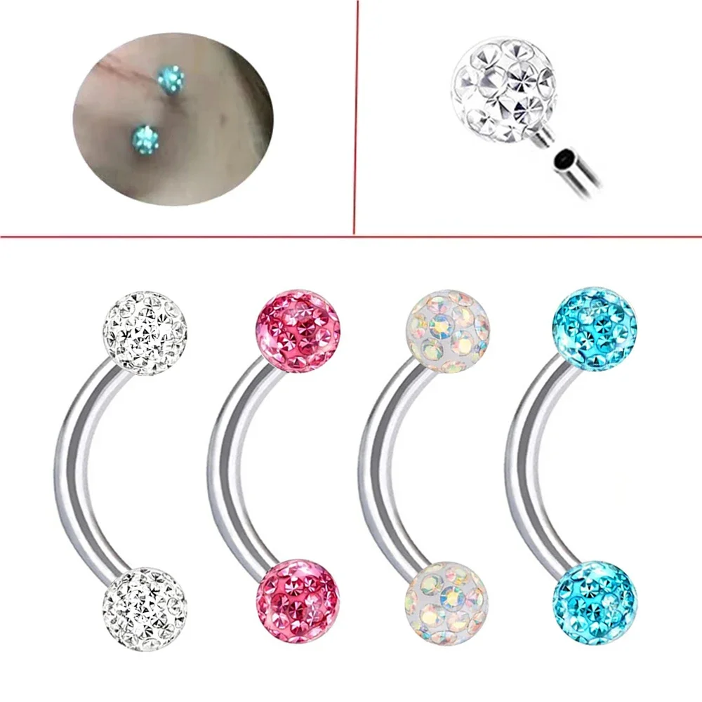 Çok Renkli Epoksi Kristal 6-10 - Eyebrow Curved Barbell incelemesi ve fiyatı
