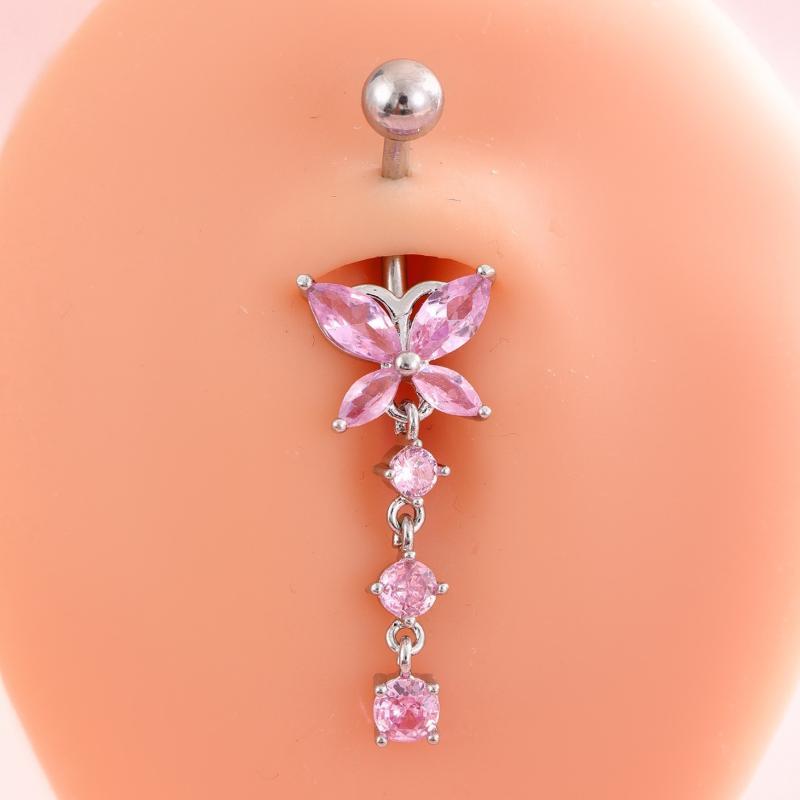 Moda Pembe Kristal Göbek Pierc - Body Jewelry Belly Button Rings incelemesi ve fiyatı