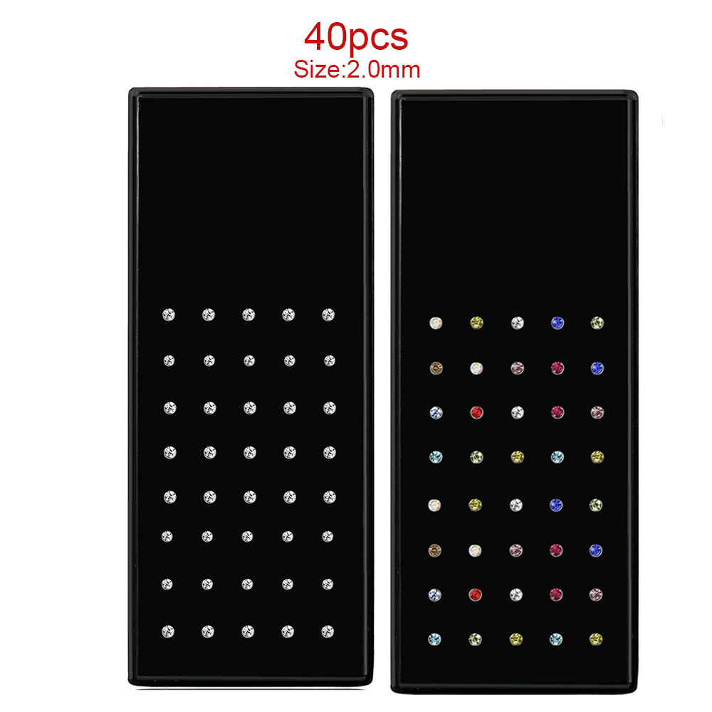 40 adet Set moda kristal burun - Body Jewelry Jewelry Box incelemesi ve fiyatı
