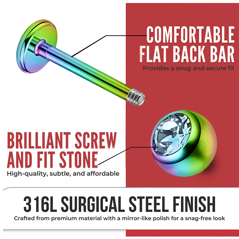16G Cerrahi Çelik Toplu CZ Dud - Body Jewelry Labret incelemesi ve fiyatı