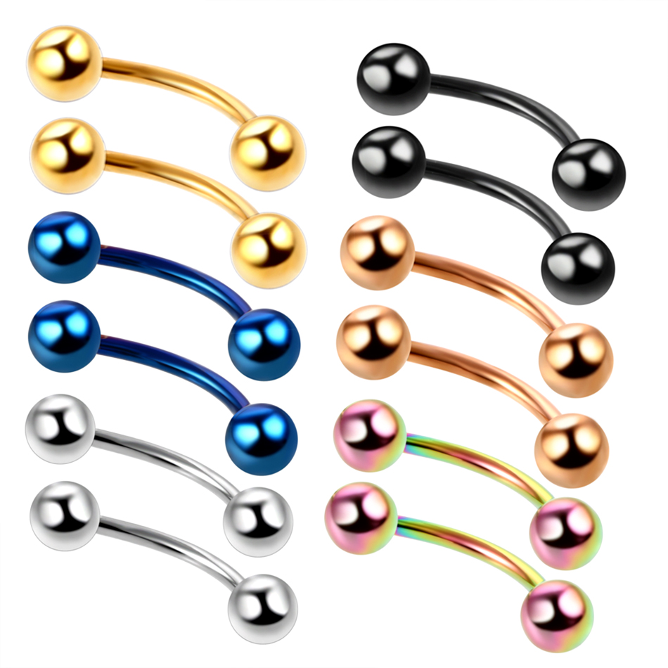 2 adet titanyum anodize renkli - Eyebrow Curved Barbell incelemesi ve fiyatı